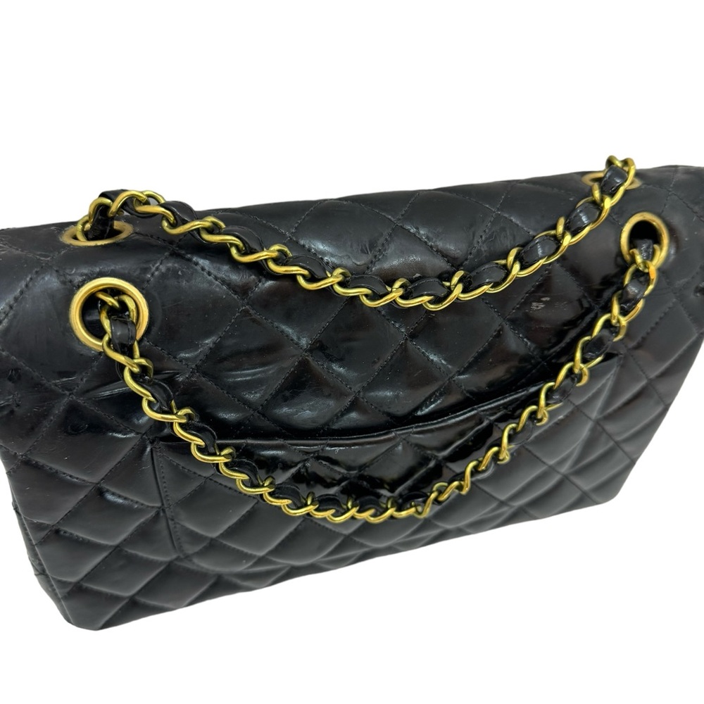 Auth Chanel Vintage Patent Classic Double Flap Bag Fair - Picture 6 of 12